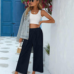 Nadorine Cotton Linen Pants Wide Leg Long Palazzo Pants