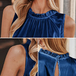 Womens Tank Tops Dressy Casual Mock Neck Sleeveless Blouses Fashion Shirts for Work - Nadorine (Us Only)