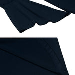 Nadorine Women's Sexy V-Neck Pleated Front Long Bell Sleeve Blouse Tops