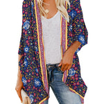 Floral Printed Batwing Cardigan - Nadorine (Us Only)