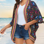 Floral Printed Batwing Cardigan - Nadorine (Us Only)