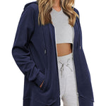 Women Zip Up Hoodies Fleece Lined Tunic Sweatshirt Long Casual Hoodie Jacket with Pockets - Nadorine (Us Only)