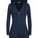 Women Zip Up Hoodies Fleece Lined Tunic Sweatshirt Long Casual Hoodie Jacket with Pockets - Nadorine (Us Only)