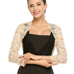 Nadorine Women's Bolero Shrugs Crochet Lace Open Cardigan