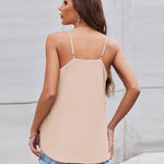 Nadorine V-Neck Chiffon Spaghetti Strap Tank Top