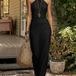 Minimalist Graceful Halter Neck Maxi Dress