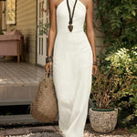 Minimalist Graceful Halter Neck Maxi Dress