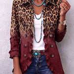 Rosmine – Vintage Ombré Leopard Jacket with Ruffles