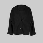 LAYA��� - Chic Button Down Long Sleeve V-Neck Coat