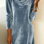 Elara | Elegant Velvet Dress with Draped Neckline