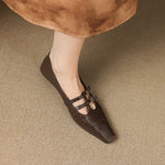 Ceyla™ | Brogued Double-Strap Mary Jane Flat
