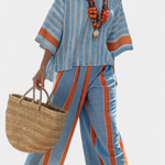 Elise Cunningham | Striped Linen Two-Piece Set For Women
