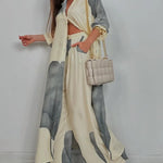 Women's V-neck Patchwork Top and Pants Casual Set