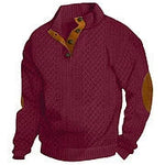 KZZ Men's Colorblock Jacquard Button-Front Sweatshirt