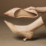 Calenne Leather Kitten Heels