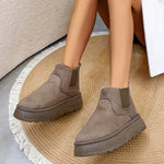VERLIE��� - Comfy Faux Suede Slip-On Snow Short Boots