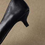 Orlisse Leather Kitten Heel Pumps