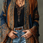 Carcy | Boho Embroidered Kimono Cardigan