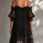 Aurore | Long Chiffon Dress with V-Neck