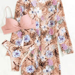 Printed Swimsuit Three-Piece Set
