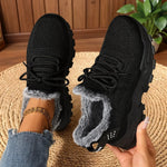 BRYDEE��� - Casual Fleece Lace-Up Lightweight Sneakers