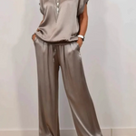 Loose shirt wide-leg pants casual set