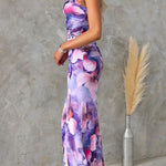 Anna | Purple Floral One Shoulder Dress