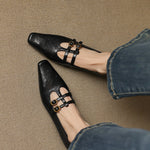 Ceyla™ | Brogued Double-Strap Mary Jane Flat