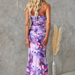Anna | Purple Floral One Shoulder Dress