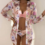 Printed Swimsuit Three-Piece Set