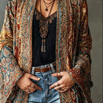 Carcy | Boho Embroidered Kimono Cardigan