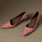Orlisse Leather Kitten Heel Pumps