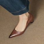 Calenne Leather Kitten Heels