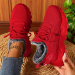 BRYDEE��� - Casual Fleece Lace-Up Lightweight Sneakers