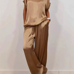 Loose shirt wide-leg pants casual set