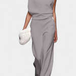 Asymmetrical One-Shoulder Jumpsuit with Flowing Legs by Etta