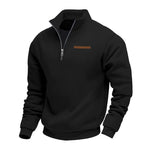 KZZ Men's Solid Half Zip Up Sweatshirt Loose Casual Long Sleeve