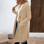 ZAHEKA��� - Casual Long Sleeve Mid Length Coat