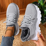 BRYDEE��� - Casual Fleece Lace-Up Lightweight Sneakers