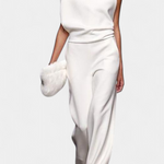 Asymmetrical One-Shoulder Jumpsuit with Flowing Legs by Etta