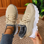 BRYDEE��� - Casual Fleece Lace-Up Lightweight Sneakers