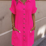 Savannah | Linen Blend Midi Shirt Dress