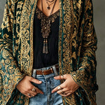 Carcy | Boho Embroidered Kimono Cardigan