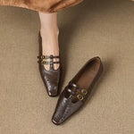 Ceyla™ | Brogued Double-Strap Mary Jane Flat