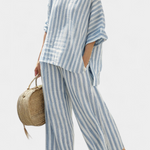Women's Two-Piece Set | Blue Striped