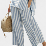 Women's Two-Piece Set | Blue Striped