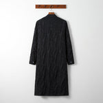 Cut Flower Long Sleeve Long Trench Coat