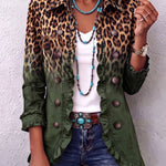 Rosmine – Vintage Ombré Leopard Jacket with Ruffles