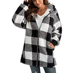 ARABELLA��� - Plaid Fleece Long Sleeve Hooded Coat