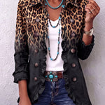 Rosmine – Vintage Ombré Leopard Jacket with Ruffles